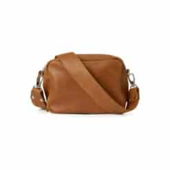 תיק צד דיאנה חום קאמל עם רצועה חלקה - TES Leather Bags