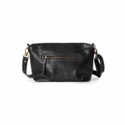תיק צד סוהו שחור קרוקו - TES Leather Bags
