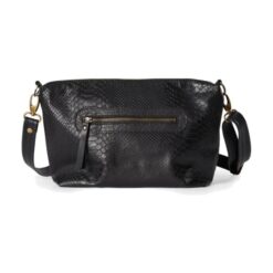 תיק צד סוהו שחור קרוקו - TES Leather Bags