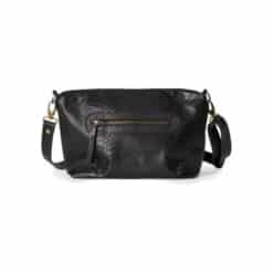 תיק צד סוהו שחור קרוקו - TES Leather Bags