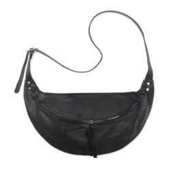 פאוץ' עור טייסי שחור קרוקו - TES Leather Bags