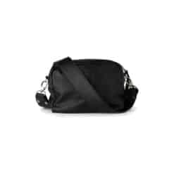 תיק צד דיאנה שחור חלק עם רצועה שחורה חלקה - TES Leather Bags
